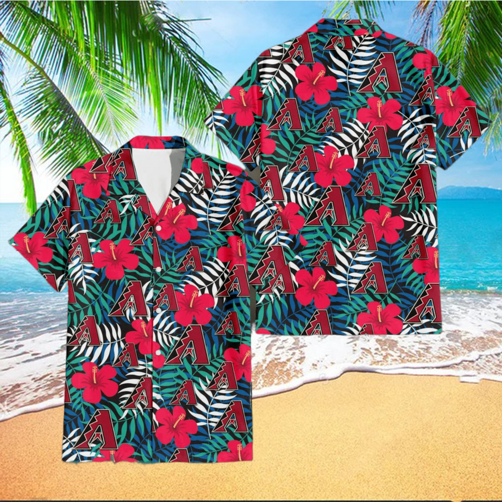 Arizona Cardinals Green Tropical Leaves And Red Habicus Hawaiian Shirt And  Short