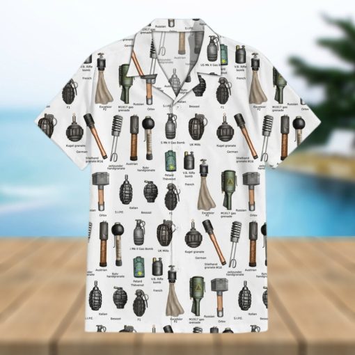 Armory Bomb Grenade Explosion Cuban Collar Hawaiian Shirt