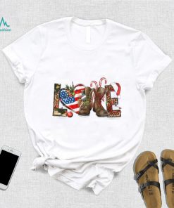 Army Christmas Love Veteran Boots Merry Christmas T Shirt