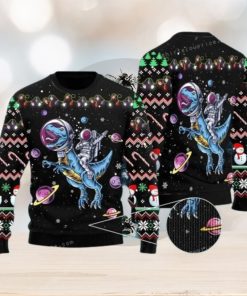 Astronauts Ride A T Rex In Space With The Planet Ugly Sweater Party