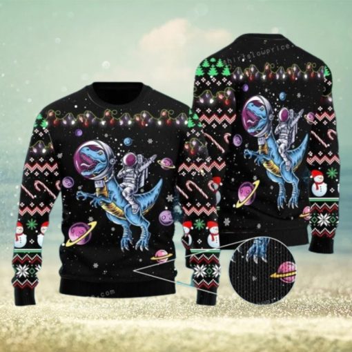 Astronauts Ride A T Rex In Space With The Planet Ugly Sweater Party