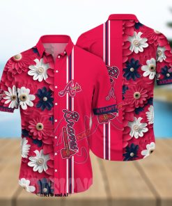 Atlanta Braves MLB Flower Pattern Summer Custom Hawaiian Shirt