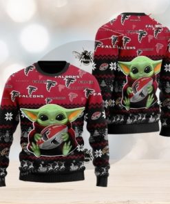 Atlanta Falcon Baby Yoda For American Football Fans Ugly Sweater Party