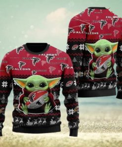 Atlanta Falcon Baby Yoda For American Football Fans Ugly Sweater Party