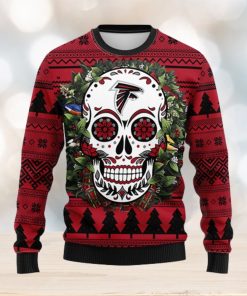 Atlanta Falcons Skull Flower Ugly Christmas Ugly Sweater