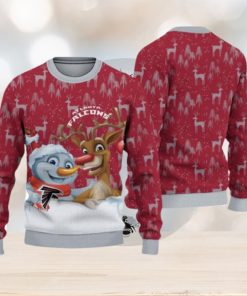 Atlanta Falcons Snowman Reindeer Ugly Christmas Sweater 3D Gift For Fans