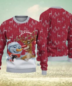 Atlanta Falcons Snowman Reindeer Ugly Christmas Sweater 3D Gift For Fans