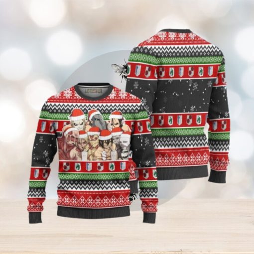 Attack On Titan Titans Ugly Christmas Sweater 3D Gift For Big Fans