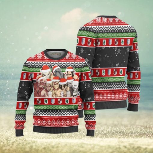 Attack On Titan Titans Ugly Christmas Sweater 3D Gift For Big Fans