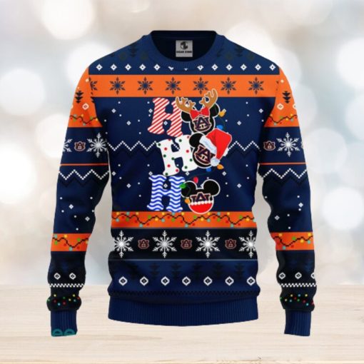 Auburn Tigers NCAA Team HoHoHo Mickey Funny Christmas Gift Men And Women Ugly Christmas Sweater