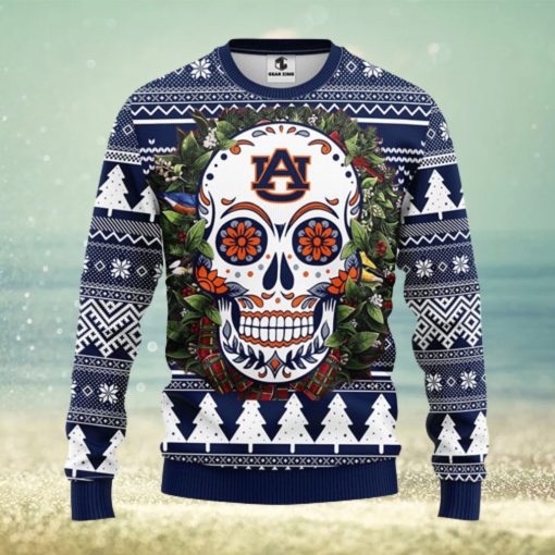 Auburn Tigers Skull Flower Ugly Christmas Ugly Sweater