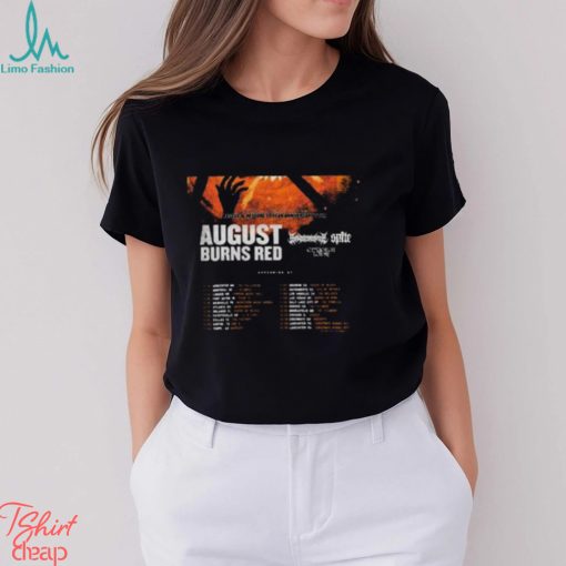 August Burns Red Band World Tour 2023 Merch, August Burns Red 2023 Concert Shirt, August Burns Red 2023 Tour Tickets Black Shirt
