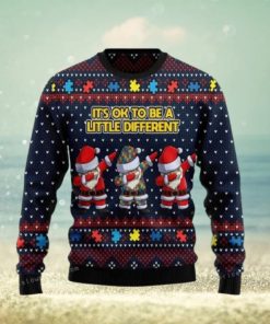 Autism Awareness Funny Santa Clauses It S Ok To Be A Little Different Christmas Ugly Sweater Party