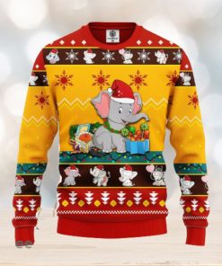 Baby Elephant Ugly Christmas Sweater Yellow Red 1 Amazing Gift Men And Women Christmas Gift