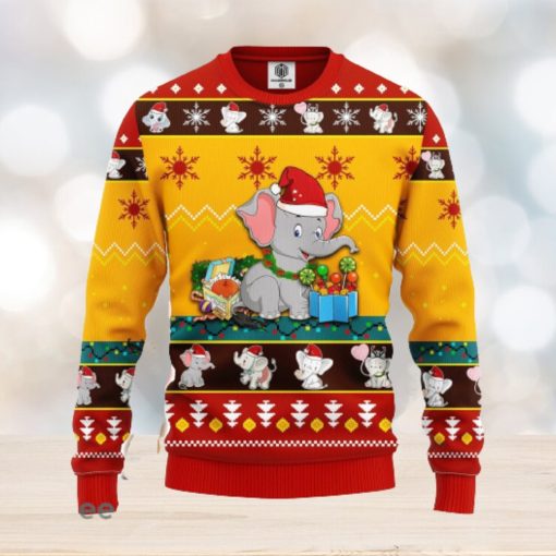 Baby Elephant Ugly Christmas Sweater Yellow Red 1 Amazing Gift Men And Women Christmas Gift