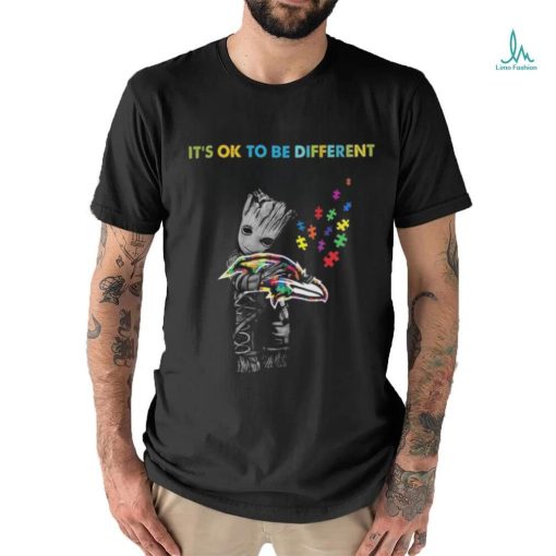 Baby Groot Hug Autism Baltimore Ravens It’s Ok To Be Different Shirt