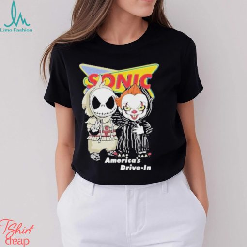 Baby Jack Skellington And Baby Pennywise Sonic America’s Drive In Shirt