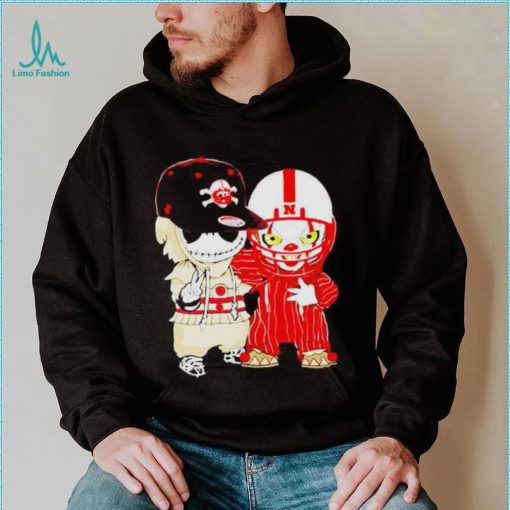 Baby Jack Skellington And Pennywise Nebraska Cornhuskers Halloween shirt