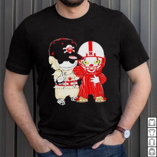Baby Jack Skellington And Pennywise Nebraska Cornhuskers Halloween shirt