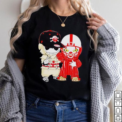 Baby Jack Skellington And Pennywise Nebraska Cornhuskers Halloween shirt