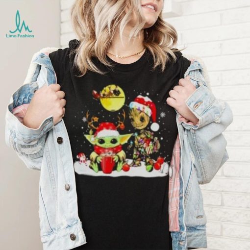Baby Yoda And Groot Santa Christmas Shirt, Disney Star Wars Christmas Shirt