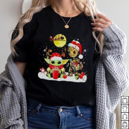 Baby Yoda And Groot Santa Christmas Shirt, Disney Star Wars Christmas Shirt