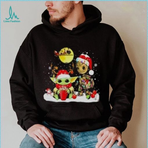 Baby Yoda And Groot Santa Christmas Shirt, Disney Star Wars Christmas Shirt