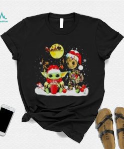 Baby Yoda And Groot Santa Christmas Shirt, Disney Star Wars Christmas Shirt