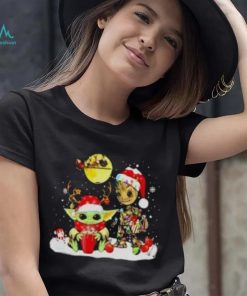 Baby Yoda And Groot Santa Christmas Shirt, Disney Star Wars Christmas Shirt