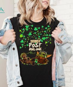 Baby Yoda Baby Groot happiness is listening to post Malone St Patrick day t shirt