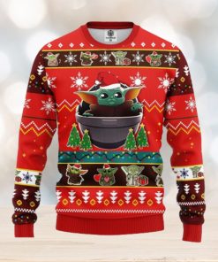 Baby Yoda Red Party Thanksgiving Ugly Christmas Sweater Gift For Men Women