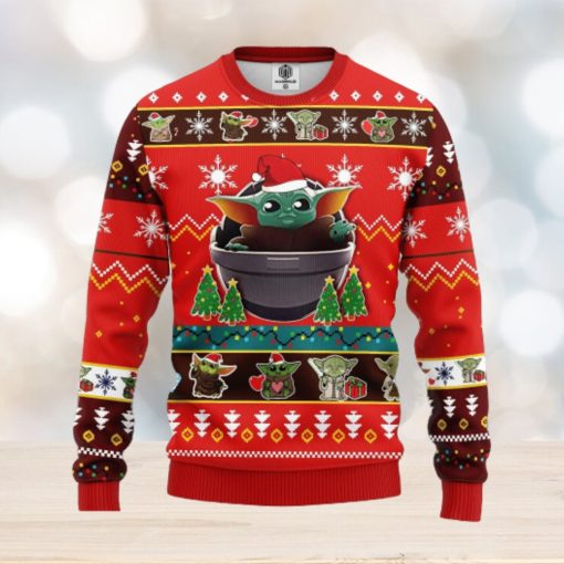 Baby Yoda Red Party Thanksgiving Ugly Christmas Sweater Gift For Men Women