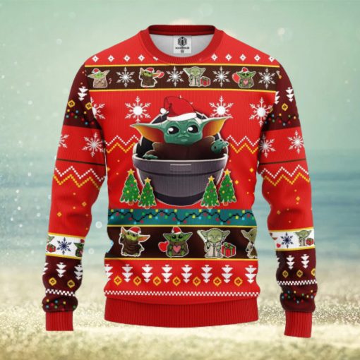 Baby Yoda Red Party Thanksgiving Ugly Christmas Sweater Gift For Men Women