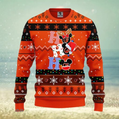 Baltimore Orioles MLB Team HoHoHo Mickey Funny Christmas Gift Men And Women Ugly Christmas Sweater