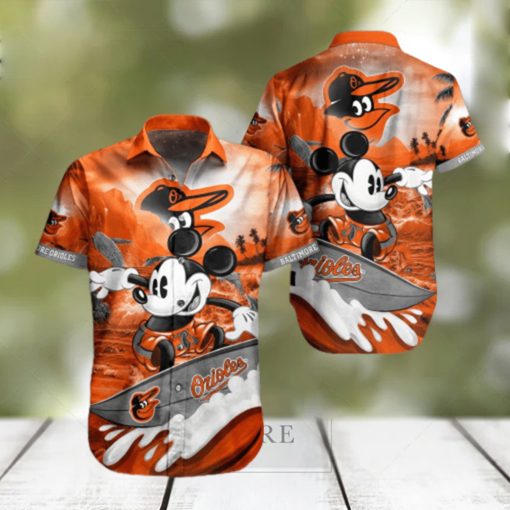 Baltimore Orioles Mickey Surfing Lover Hawaiian Shirt