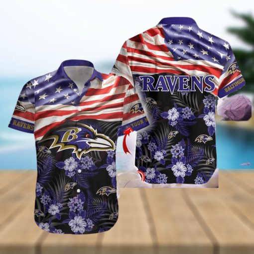 Baltimore Ravens Custom Name NFL Hawaiian Shirt And Shorts Gift For Men And Women Fans