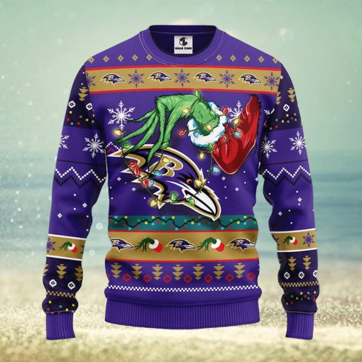 Baltimore Ravens Grinch Christmas Ugly Sweater