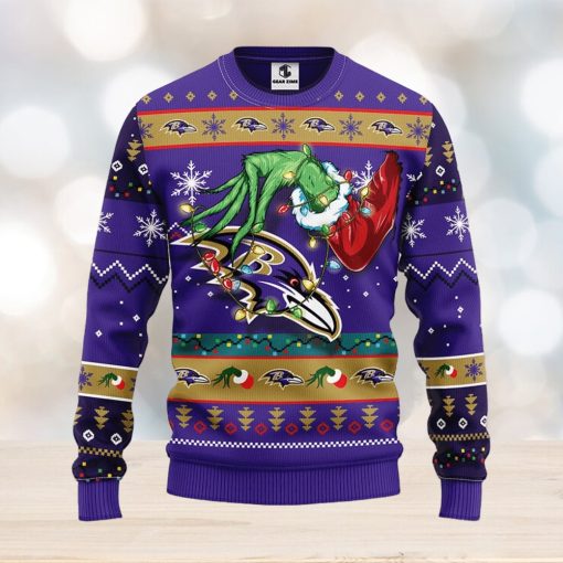 Baltimore Ravens Grinch Christmas Ugly Sweater