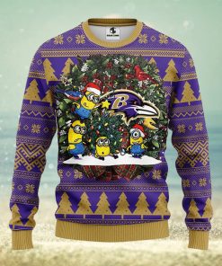 Baltimore Ravens Minion Christmas Ugly Sweater