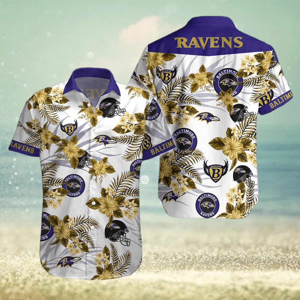 Baltimore Ravens American Flag Logo Hawaiian Shirt Vacation Gift