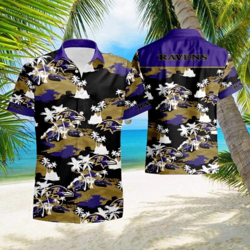 Baltimore Ravens Tommy Bahama Hawaiian Shirt And Short Set Gift Men Women