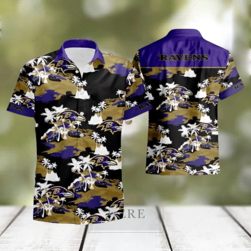 Baltimore Ravens Tommy Bahama Hawaiian Shirt And Short Set Gift Men Women