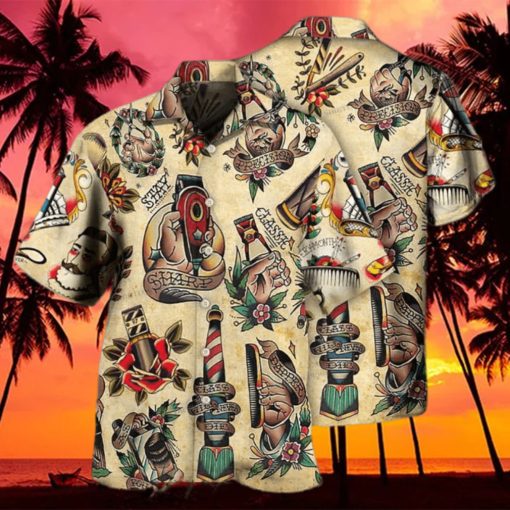 Barber Born Sharp Stay Sharp Hawaiian Shirt