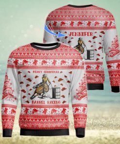 Barrel Racing Personalized Name Christmas Gift Ugly Christmas Sweater