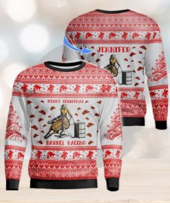 Barrel Racing Personalized Name Christmas Gift Ugly Christmas Sweater