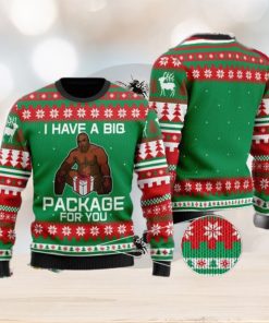 Barry Wood Christmas Sweater Big Black Guy I Have A Package For You Wool Ugly Sweatshirt