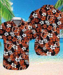 Baseball Baltimore Orioles Floral Tropicial Flowers Hawaiian Shirt