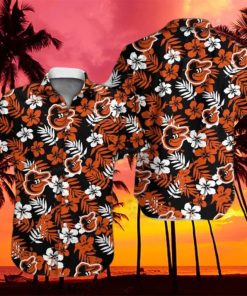 Baseball Baltimore Orioles Floral Tropicial Flowers Hawaiian Shirt