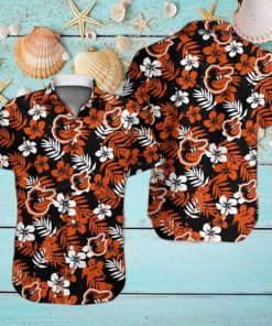 Baseball Baltimore Orioles Floral Tropicial Flowers Hawaiian Shirt