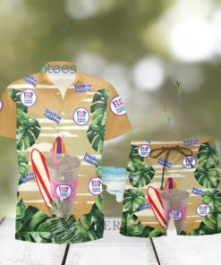 Baskin Robbins Surfboard Lover Tropical Leaf Hawaiian Shirt And Shorts Men And Women Summer Gift